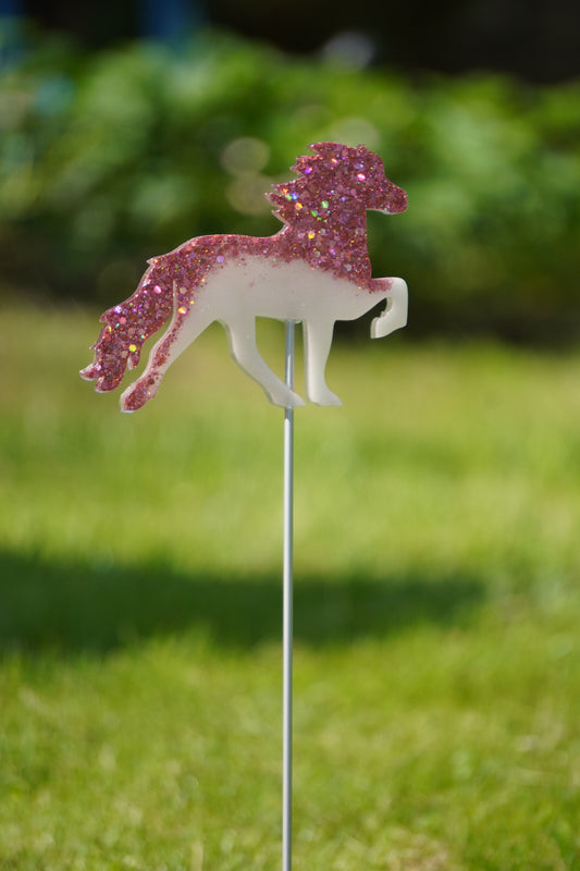 Garten-Stecker Isländer weiß-rosa