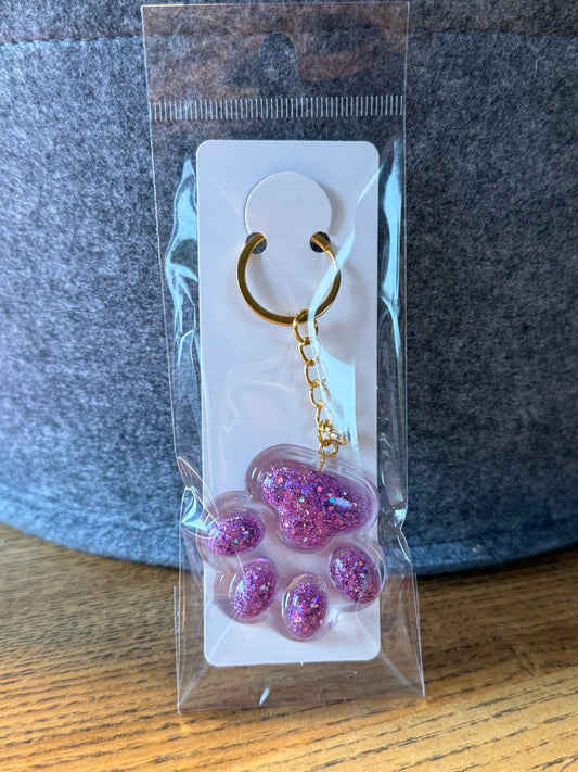 Schlüsselanhänger Lila-Pfötchen