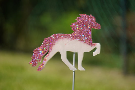 Garten-Stecker Isländer weiß-rosa