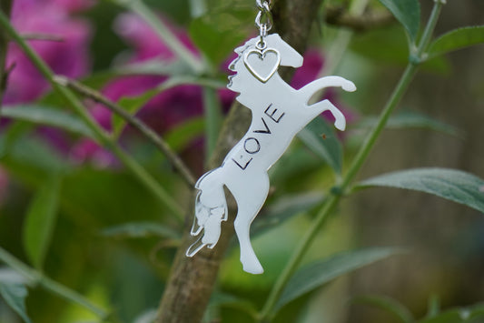 Schlüsselanhänger Pferd-Weiß-Love
