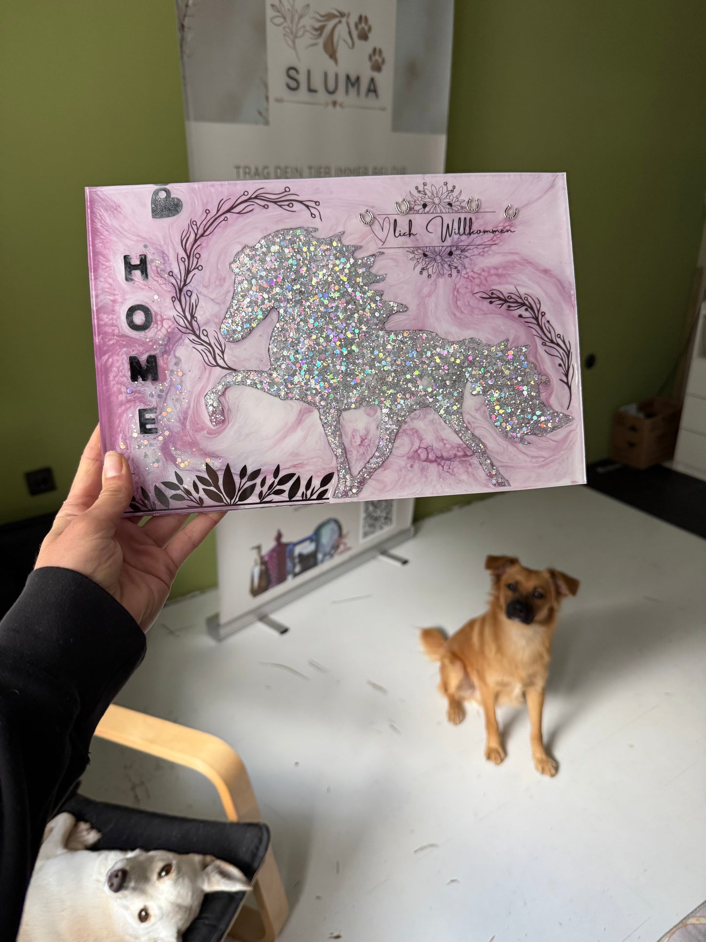 Großes HOME-Schild Glitzer-Isländer