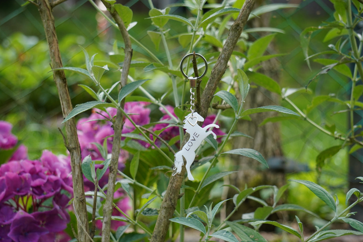 Schlüsselanhänger Pferd-Weiß-Love