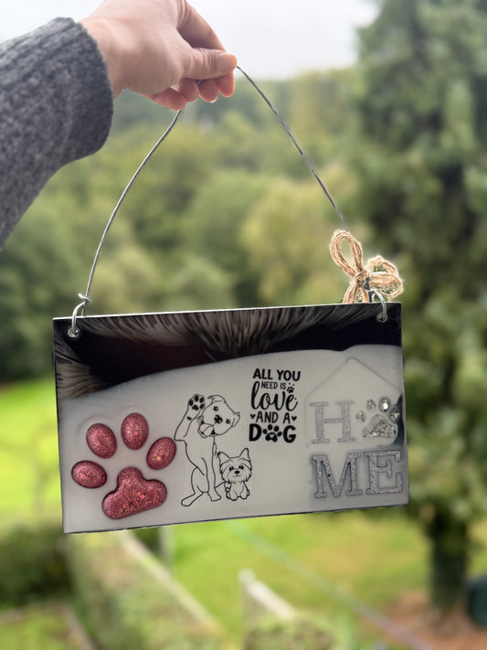 Kleines Pfötchen-Schild HOME