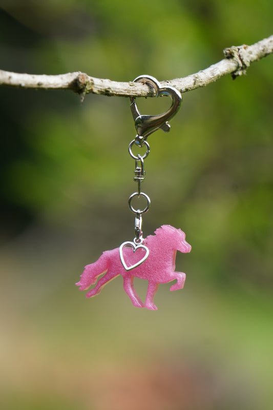 Islandpferde Schlüsselanhänger rosa+Herz
