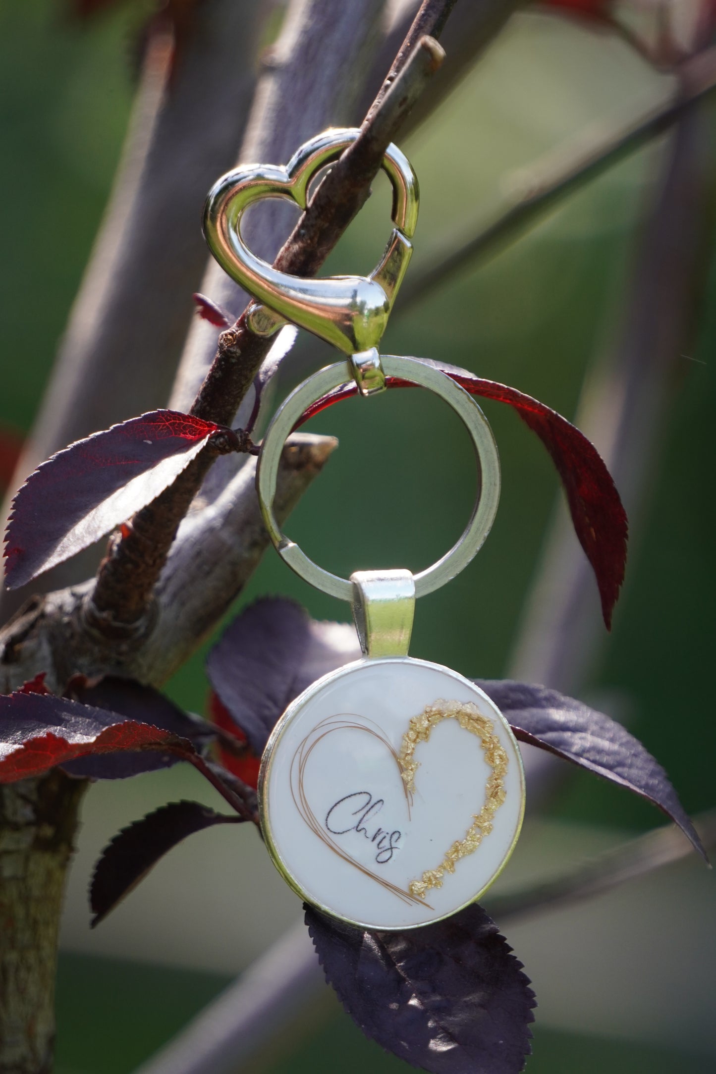 Schlüsselanhänger mit Cabochon-Fassung