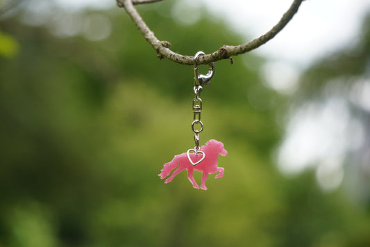 Islandpferde Schlüsselanhänger rosa+Herz